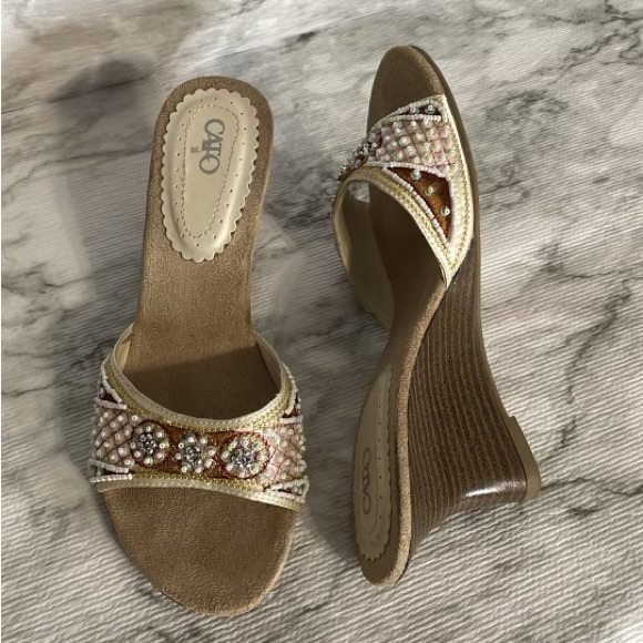Cato Shoes - Cato beaded wedges shoes ,size 6